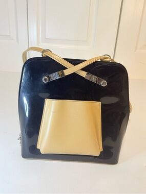 Beijo Black & Tan Convertible Backpack / Shoulder Bag